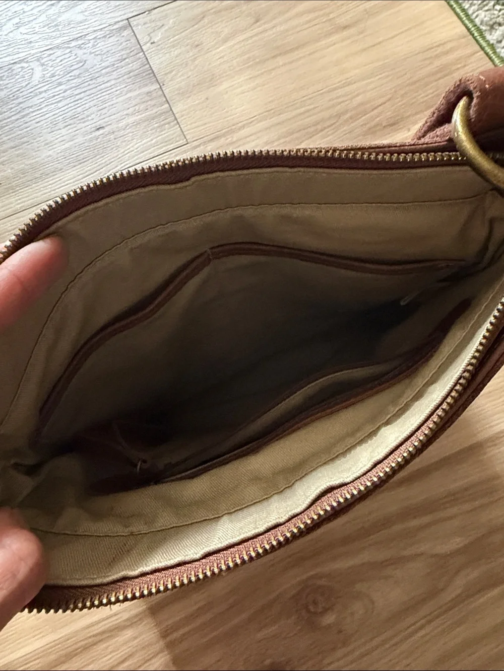 Lucky Brand Brown Leather Messenger Crossbody Bag